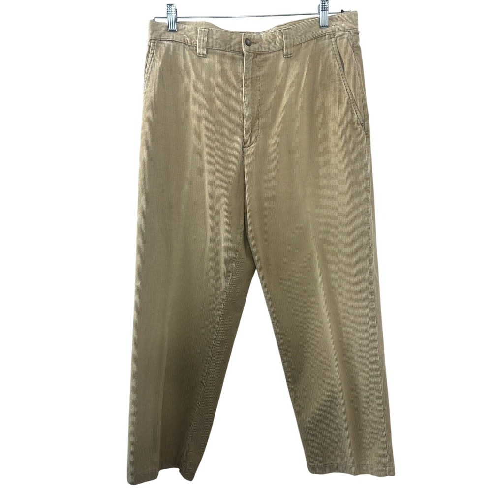 Fieldmaster Corduroy Pants Mens 34x32 Tan Beige‎ Straight Leg VTG 90s Trousers